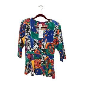 1980's In Living Color Peplum Top